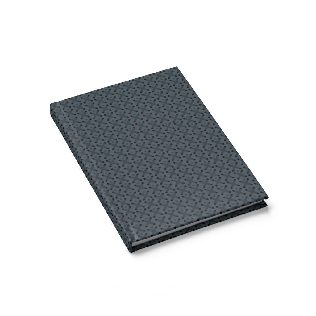 IxDA hardcover notebook with grey on grey tone X pattern cover.